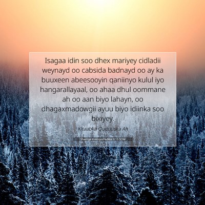Picture 07 - Sharciga Kunoqoshadiisa 8:15 SOM - Isagaa idin soo dhex mariyey cidladii weynayd oo - Bible Verse Picture