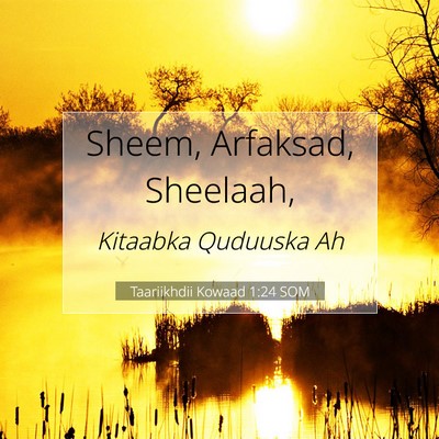 Picture 07 - Taariikhdii Kowaad 1:24 SOM - Sheem, Arfaksad, - Bible Verse Picture