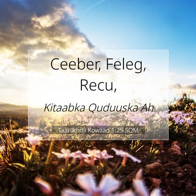 Picture 07 - Taariikhdii Kowaad 1:25 SOM - Ceeber, Feleg, - Bible Verse Picture