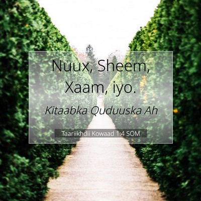 Picture 07 - Taariikhdii Kowaad 1:4 SOM - Nuux, Sheem, Xaam, - Bible Verse Picture