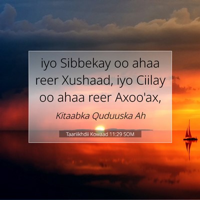 Picture 07 - Taariikhdii Kowaad 11:29 SOM - iyo Sibbekay oo ahaa reer Xushaad, iyo Ciilay oo - Bible Verse Picture