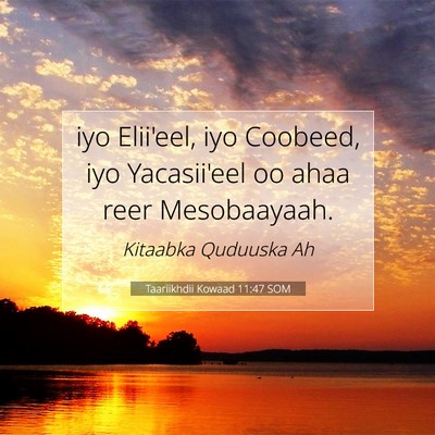 Picture 07 - Taariikhdii Kowaad 11:47 SOM - iyo Elii'eel, iyo Coobeed, iyo Yacasii'eel oo - Bible Verse Picture