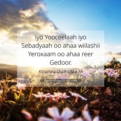 Picture 07 - Taariikhdii Kowaad 12:7 SOM - iyo Yooceelaah iyo Sebadyaah oo ahaa wiilashii - Bible Verse Picture