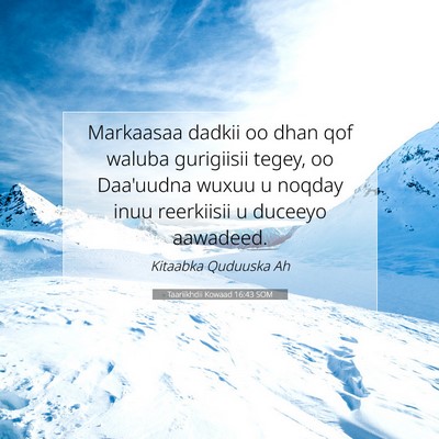Picture 07 - Taariikhdii Kowaad 16:43 SOM - Markaasaa dadkii oo dhan qof waluba gurigiisii - Bible Verse Picture