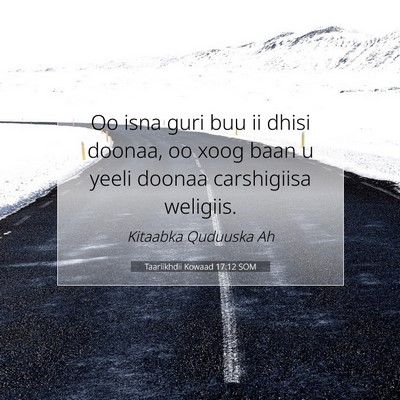 Picture 07 - Taariikhdii Kowaad 17:12 SOM - Oo isna guri buu ii dhisi doonaa, oo xoog baan u - Bible Verse Picture