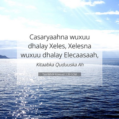 Picture 07 - Taariikhdii Kowaad 2:39 SOM - Casaryaahna wuxuu dhalay Xeles, Xelesna wuxuu - Bible Verse Picture