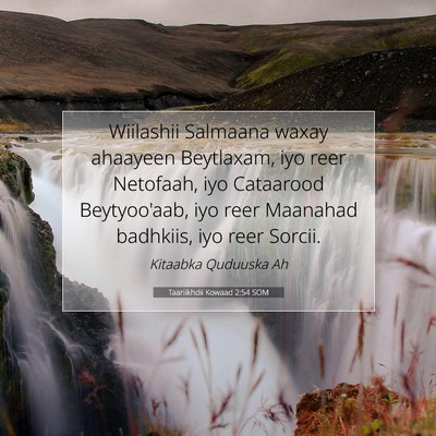 Picture 07 - Taariikhdii Kowaad 2:54 SOM - Wiilashii Salmaana waxay ahaayeen Beytlaxam, iyo - Bible Verse Picture