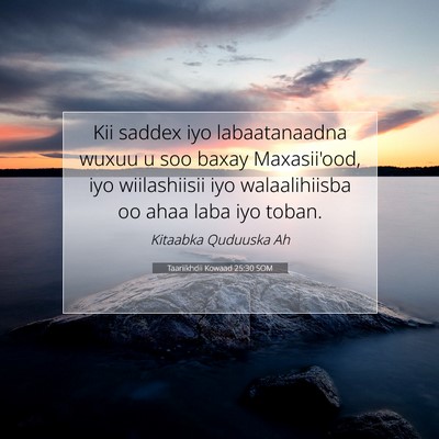 Picture 07 - Taariikhdii Kowaad 25:30 SOM - Kii saddex iyo labaatanaadna wuxuu u soo baxay - Bible Verse Picture