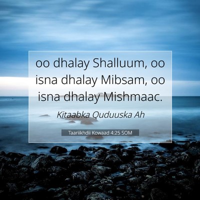 Picture 07 - Taariikhdii Kowaad 4:25 SOM - oo dhalay Shalluum, oo isna dhalay Mibsam, oo - Bible Verse Picture