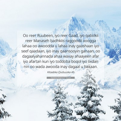 Picture 07 - Taariikhdii Kowaad 5:18 SOM - Oo reer Ruubeen, iyo reer Gaad, iyo qabiilkii - Bible Verse Picture