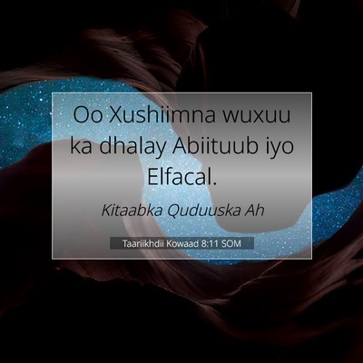 Picture 07 - Taariikhdii Kowaad 8:11 SOM - Oo Xushiimna wuxuu ka dhalay Abiituub iyo - Bible Verse Picture
