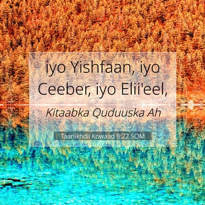 Picture 07 - Taariikhdii Kowaad 8:22 SOM - iyo Yishfaan, iyo Ceeber, iyo - Bible Verse Picture
