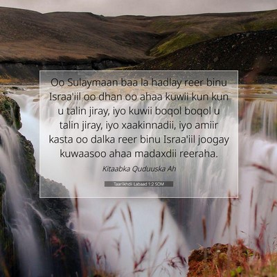 Picture 07 - Taariikhdii Labaad 1:2 SOM - Oo Sulaymaan baa la hadlay reer binu Israa'iil oo - Bible Verse Picture