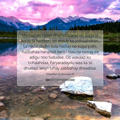 Picture 07 - Taariikhdii Labaad 10:10 SOM - Markaasay raggii dhallintayaraa oo isaga la koray - Bible Verse Picture