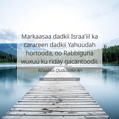 Picture 07 - Taariikhdii Labaad 13:16 SOM - Markaasaa dadkii Israa'iil ka carareen dadkii - Bible Verse Picture