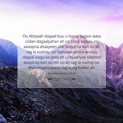 Picture 07 - Taariikhdii Labaad 13:3 SOM - Oo Abiiyaah dagaal buu u baxay isagoo wata ciidan - Bible Verse Picture