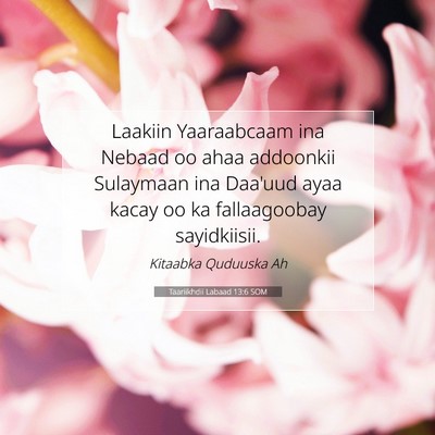 Picture 07 - Taariikhdii Labaad 13:6 SOM - Laakiin Yaaraabcaam ina Nebaad oo ahaa addoonkii - Bible Verse Picture