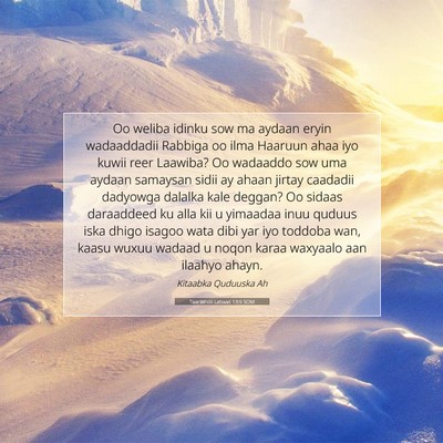Picture 07 - Taariikhdii Labaad 13:9 SOM - Oo weliba idinku sow ma aydaan eryin wadaaddadii - Bible Verse Picture