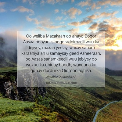 Picture 07 - Taariikhdii Labaad 15:16 SOM - Oo weliba Macakaah oo ahayd Boqor Aasaa hooyadiis - Bible Verse Picture