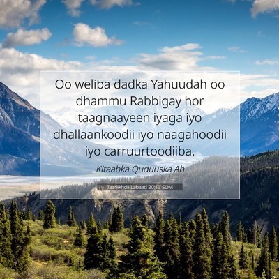 Picture 07 - Taariikhdii Labaad 20:13 SOM - Oo weliba dadka Yahuudah oo dhammu Rabbigay hor - Bible Verse Picture