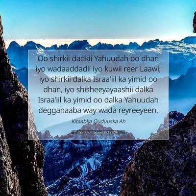 Picture 07 - Taariikhdii Labaad 30:25 SOM - Oo shirkii dadkii Yahuudah oo dhan iyo - Bible Verse Picture
