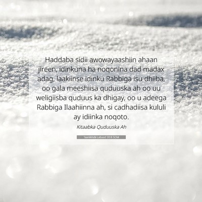 Picture 07 - Taariikhdii Labaad 30:8 SOM - Haddaba sidii awowayaashiin ahaan jireen, - Bible Verse Picture