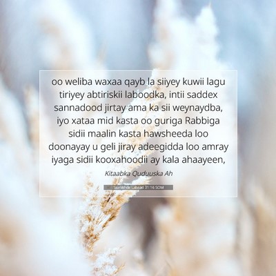 Picture 07 - Taariikhdii Labaad 31:16 SOM - oo weliba waxaa qayb la siiyey kuwii lagu tiriyey - Bible Verse Picture