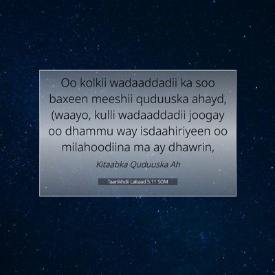 Picture 07 - Taariikhdii Labaad 5:11 SOM - Oo kolkii wadaaddadii ka soo baxeen meeshii - Bible Verse Picture