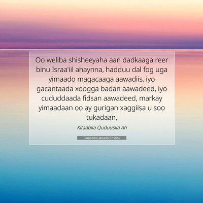 Picture 07 - Taariikhdii Labaad 6:32 SOM - Oo weliba shisheeyaha aan dadkaaga reer binu - Bible Verse Picture