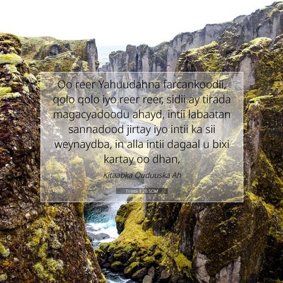 Picture 07 - Tirintii 1:26 SOM - Oo reer Yahuudahna farcankoodii, qolo qolo iyo - Bible Verse Picture