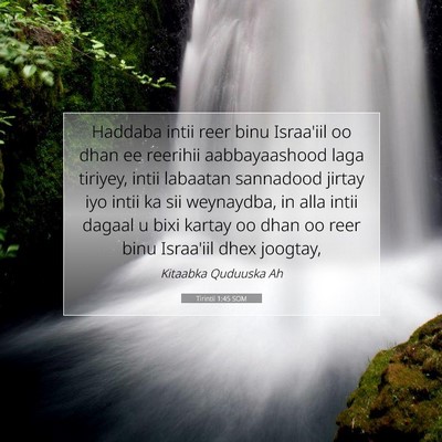 Picture 07 - Tirintii 1:45 SOM - Haddaba intii reer binu Israa'iil oo dhan ee - Bible Verse Picture