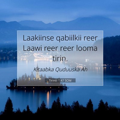 Picture 07 - Tirintii 1:47 SOM - Laakiinse qabiilkii reer Laawi reer reer looma - Bible Verse Picture