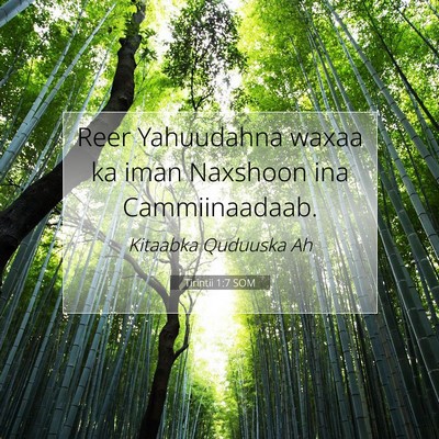 Picture 07 - Tirintii 1:7 SOM - Reer Yahuudahna waxaa ka iman Naxshoon ina - Bible Verse Picture