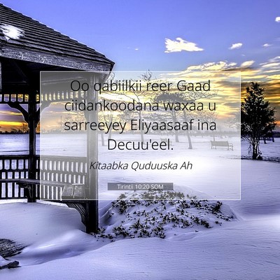 Picture 07 - Tirintii 10:20 SOM - Oo qabiilkii reer Gaad ciidankoodana waxaa u - Bible Verse Picture