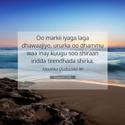 Picture 07 - Tirintii 10:3 SOM - Oo markii iyaga laga dhawaajiyo, ururka oo dhammu - Bible Verse Picture