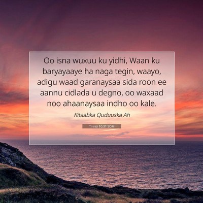 Picture 07 - Tirintii 10:31 SOM - Oo isna wuxuu ku yidhi, Waan ku baryayaaye ha - Bible Verse Picture