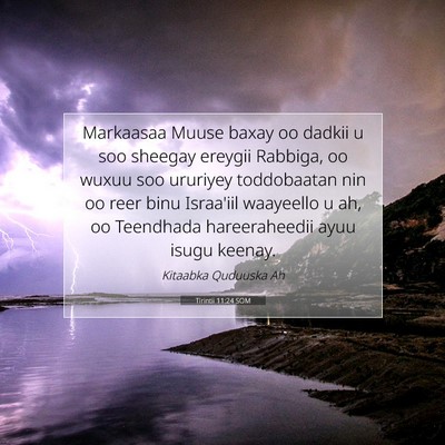 Picture 07 - Tirintii 11:24 SOM - Markaasaa Muuse baxay oo dadkii u soo sheegay - Bible Verse Picture