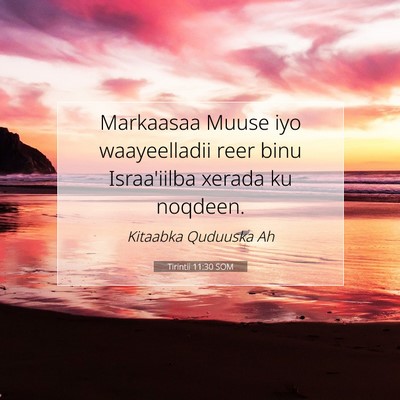 Picture 07 - Tirintii 11:30 SOM - Markaasaa Muuse iyo waayeelladii reer binu - Bible Verse Picture