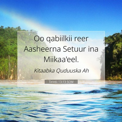 Picture 07 - Tirintii 13:13 SOM - Oo qabiilkii reer Aasheerna Setuur ina - Bible Verse Picture