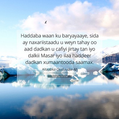 Picture 07 - Tirintii 14:19 SOM - Haddaba waan ku baryayaaye, sida ay naxariistaadu - Bible Verse Picture