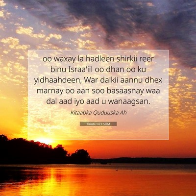 Picture 07 - Tirintii 14:7 SOM - oo waxay la hadleen shirkii reer binu Israa'iil - Bible Verse Picture