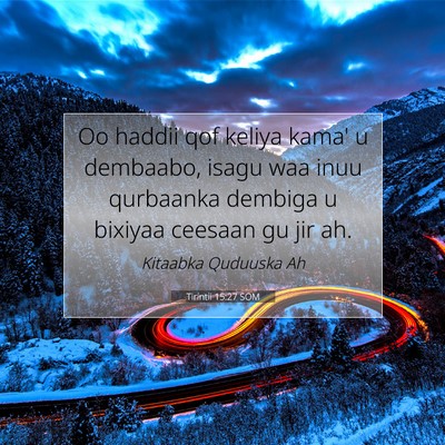 Picture 07 - Tirintii 15:27 SOM - Oo haddii qof keliya kama' u dembaabo, isagu waa - Bible Verse Picture