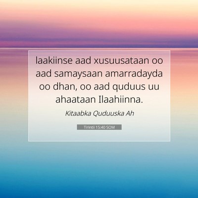 Picture 07 - Tirintii 15:40 SOM - laakiinse aad xusuusataan oo aad samaysaan - Bible Verse Picture