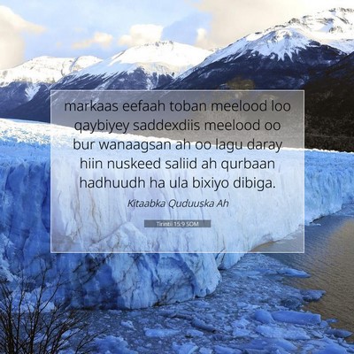 Picture 07 - Tirintii 15:9 SOM - markaas eefaah toban meelood loo qaybiyey - Bible Verse Picture