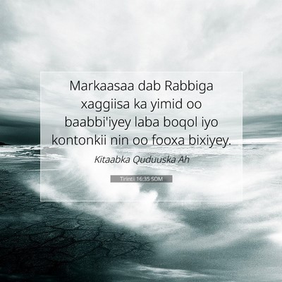 Picture 07 - Tirintii 16:35 SOM - Markaasaa dab Rabbiga xaggiisa ka yimid oo - Bible Verse Picture