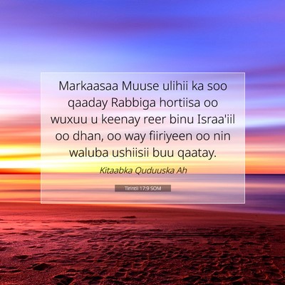 Picture 07 - Tirintii 17:9 SOM - Markaasaa Muuse ulihii ka soo qaaday Rabbiga - Bible Verse Picture