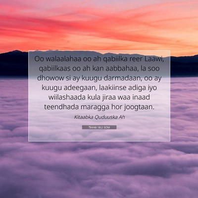 Picture 07 - Tirintii 18:2 SOM - Oo walaalahaa oo ah qabiilka reer Laawi, - Bible Verse Picture