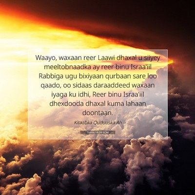 Picture 07 - Tirintii 18:24 SOM - Waayo, waxaan reer Laawi dhaxal u siiyey - Bible Verse Picture