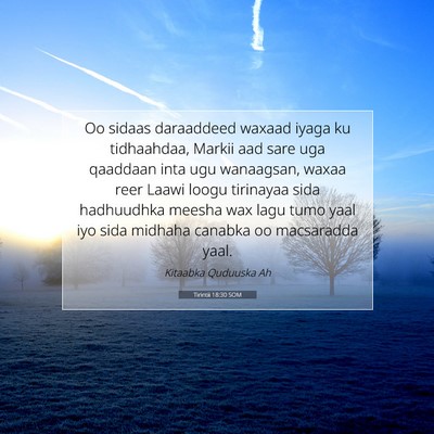 Picture 07 - Tirintii 18:30 SOM - Oo sidaas daraaddeed waxaad iyaga ku tidhaahdaa, - Bible Verse Picture