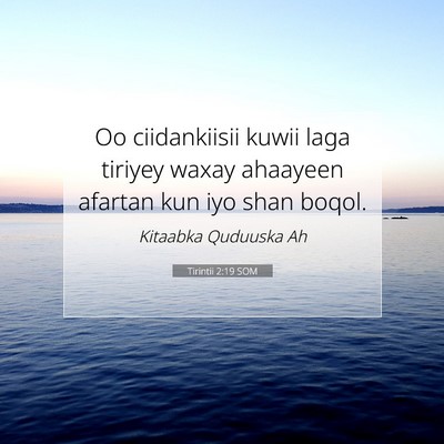 Picture 07 - Tirintii 2:19 SOM - Oo ciidankiisii kuwii laga tiriyey waxay ahaayeen - Bible Verse Picture